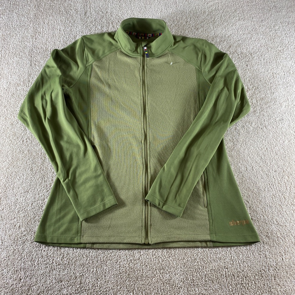 Sherpa Adventure Gear Dikila‎ Full Zip Jacket Womens Large Olive Green UPF 50+